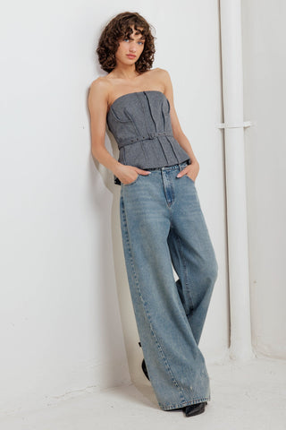 TIMELESS LOOK WOVEN TUBE TOP - By Baano