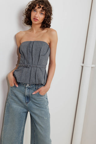 TIMELESS LOOK WOVEN TUBE TOP - By Baano