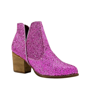 Fiera Glitter Booties in Pink - By Baano