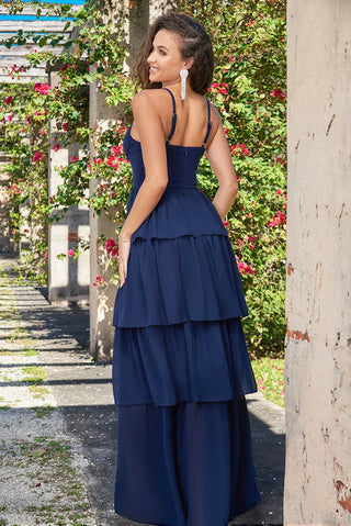 Miriam Tiered Maxi Dress - Navy - By Baano