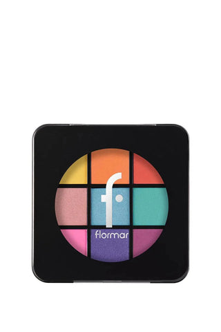 Flormar 9-pack Compact Eyeshadow Palette with Creamy Texture & Matte Finish/Shimmer 9g - 002 Ready The Party Chivela