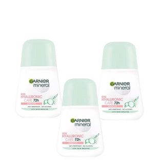 Garnier Mineral Hyaluronic Sensitive Roll-on Antiperspirant Deodorant 50 ml / 1.7 fl oz 3 Pack