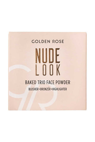 Golden Rose Nude Look Baked Trio Face Powder 60g - By Baano