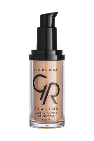 Golden Rose Total Cover 2 in 1 Foundation & Concealer - 07 Natural - By Baano