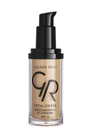 Golden Rose Total Cover 2 in 1 Foundation & Concealer - 21 Light Yellow Beige - By Baano