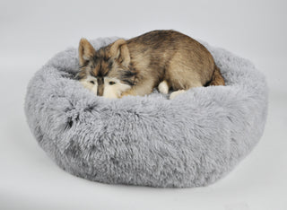 Mr. Peanut's 28" OrthoPlush® Pet Bed - Snowflake White Two Tone - By Baano