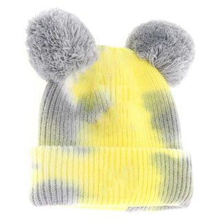 BABY Tie Dye Double Fur Pom C.C Beanie