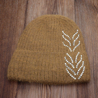 Bling Arrow Studded Accented Fuzzy Winter Beanie Hat