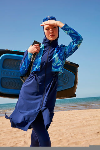 Woven Navy Burkini Modest Swimwear M2319 - By Baano