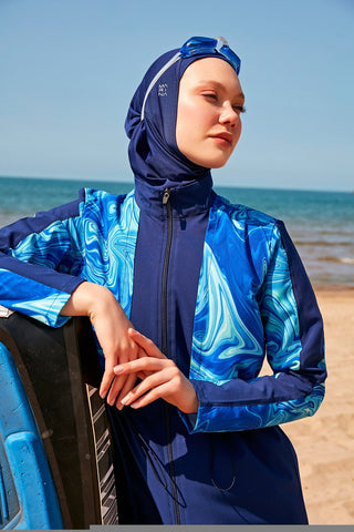 Woven Navy Burkini Modest Swimwear M2319 - By Baano