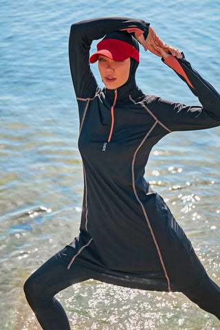 Lycra Black Burkini Modest Swimwear M2333 - By Baano