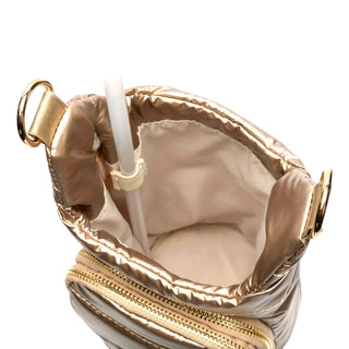 HydroBag® HANDLE™- Gold Shiny with Vegan Leather Trimmed Solid Strap