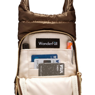 Chocolate Brown Shiny HydroBag® with Dark Patterned Strap