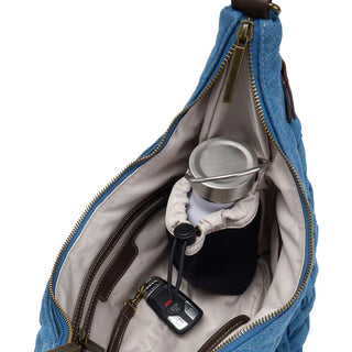Denim Half Moon HydroHobo® Bag- bottle included