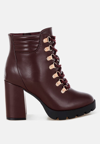 Hamiltons Lace Up Block Heel Boots