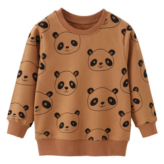 2-7Y Toddler Kids Sweatshirts Clothes Autumn Tops Rainbow Panda Car Pineapple Styles