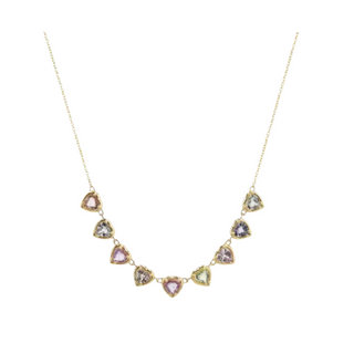 Hearts All Around Necklace - Beautiful Pastel Stones