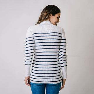 Mock Neck Breton Sweater
