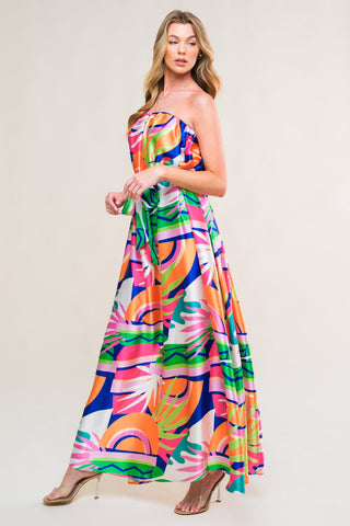 SUMMERY INCLINATION WOVEN MIDI DRESS - By Baano