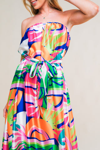 SUMMERY INCLINATION WOVEN MIDI DRESS - By Baano