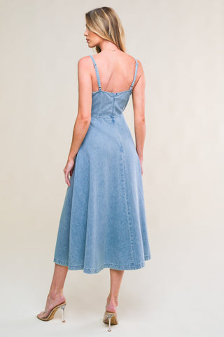 GORGEOUS ADORNMENT DENIM MINI DRESS - By Baano