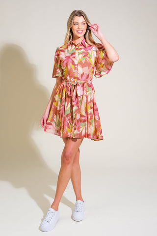 WHIMSICAL WAVES WOVEN MINI DRESS - By Baano