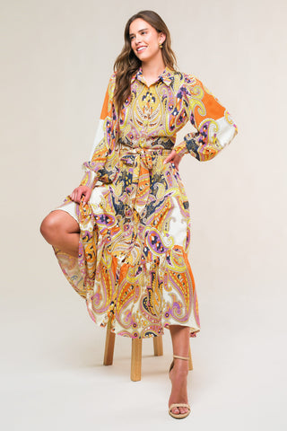 AESTHETIC POSE WOVEN MIDI DRESS - By Baano