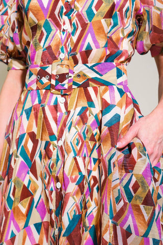 GARDEN HARMONY WOVEN MIDI DRESS - By Baano