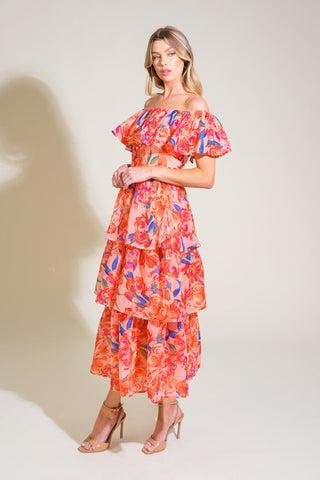 STROLL THE AVENUES WOVEN MIDI DRESS - By Baano