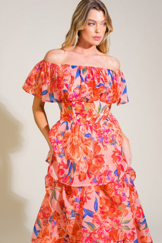 STROLL THE AVENUES WOVEN MIDI DRESS - By Baano