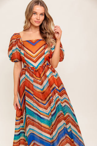 BRIGHT PERSONALITY WOVEN MIDI DRESS - By Baano