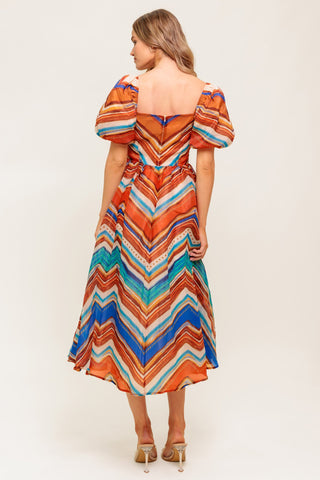 BRIGHT PERSONALITY WOVEN MIDI DRESS - By Baano