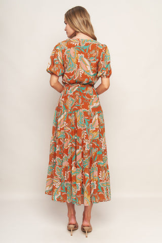 CAN'T LIVE WITHOUT RUST WOVEN MIDI DRESS - By Baano