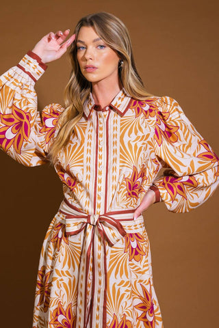 LOVE ESPRESSO WOVEN MIDI DRESS - By Baano