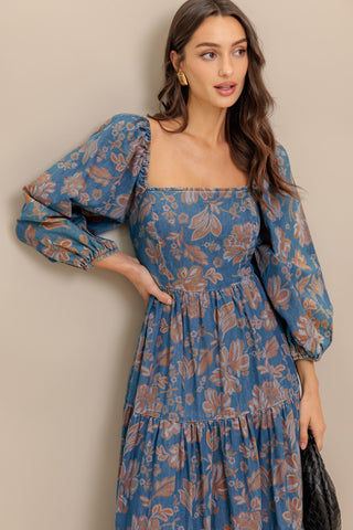 CIRCLE OF FRIENDS DENIM MIDI DRESS - By Baano