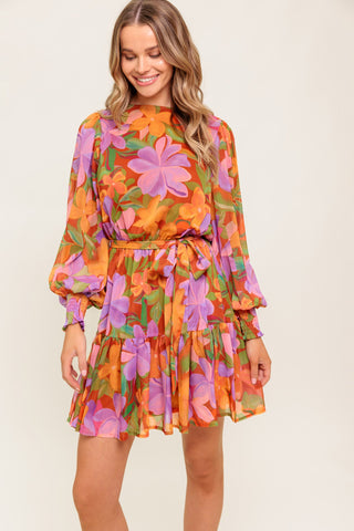 MUTED GARDEN WOVEN MINI DRESS - By Baano