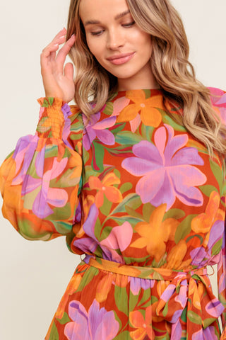 MUTED GARDEN WOVEN MINI DRESS - By Baano