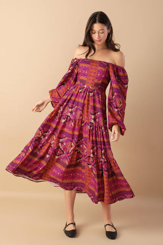 MELLOW MOMENTS WOVEN MIDI DRESS - By Baano