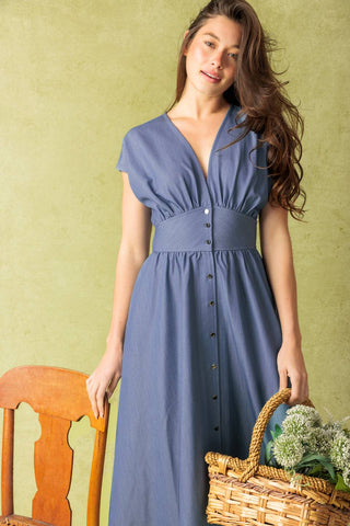 BRIGHT MORNINGS WOVEN MIDI DRESS - By Baano