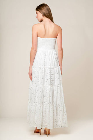 WISHING WELL WHITE WOVEN LACE MAXI DRESS - By Baano