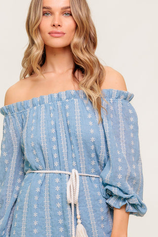 NO MORE CLOUDY SKIES WOVEN MINI DRESS - By Baano