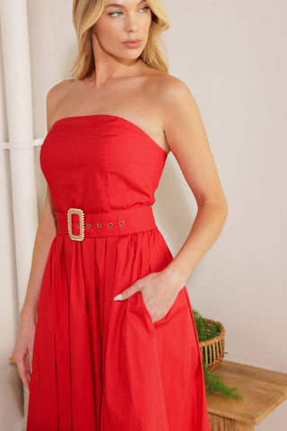 DAYS THAT FADE WOVEN MIDI DRESS - By Baano