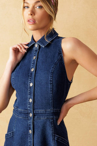 TIME FOR SOMETHING DENIM MIDI DRESS - By Baano