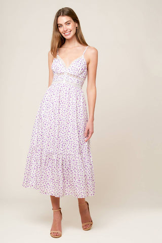 DAYLIGHT GLIMMER LAVENDER WOVEN MIDI DRESS - By Baano
