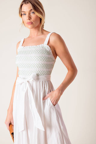 ROMINA BRODERIE WOVEN MIDI DRESS - By Baano