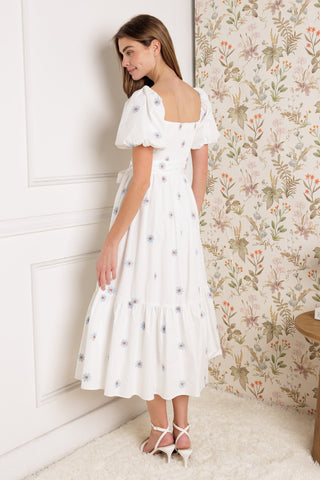 LUXE LAGOON EMBROIDERED MIDI DRESS - By Baano