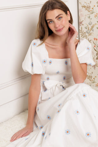 LUXE LAGOON EMBROIDERED MIDI DRESS - By Baano