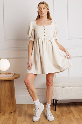 FOR THE DAY WOVEN TWILL MINI DRESS - By Baano