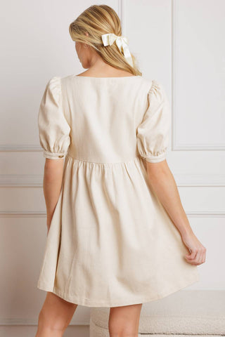 FOR THE DAY WOVEN TWILL MINI DRESS - By Baano
