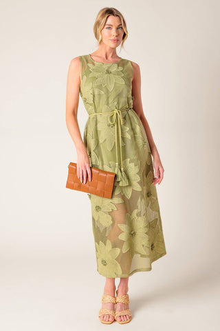 IN MY FREE TIME WOVEN LACE MIDI DRESS - By Baano